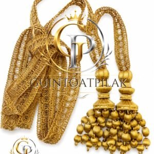 Premium Handcrafted Gold Bullion Embroidery Tassels – Ceremonial Regalia & Heritage Uniform Accessory (Pair)  (6INCH)