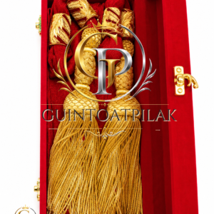 Luxury Gold Bullion Tassel Set with Crimson Ceremonial Cord – Military & Ceremonial Regalia