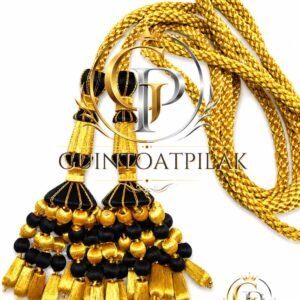 Black Gold Bullion Tassel Set
