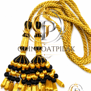 Premium Black & Gold Bullion Tassel Set with Braided Cord – Military, Ceremonial & Heritage Regalia