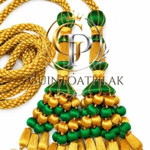 Green Gold Bullion Tassel Set