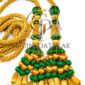 Premium Green & Gold Bullion Tassel Set with Braided Cord – Military, Ceremonial & Heritage Regalia