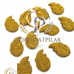 Gold Bullion Leaf Appliqué (3 Inch)