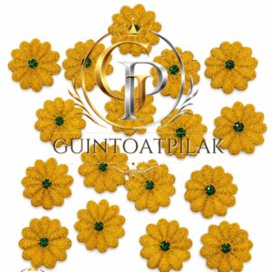 Gold Bullion Flower Appliqué (4cm)