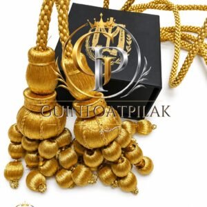 Gold Bullion Tassel Set Braided Cord (9 Inch)
