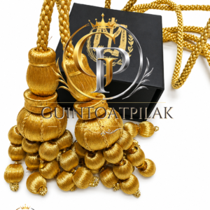 Luxury Gold Bullion Tassel Set with Braided Cord – Ceremonial Military & Heritage Uniform Accessory