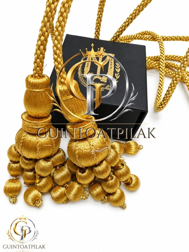 Gold Bullion Tassel Set Braided Cord (9 Inch)