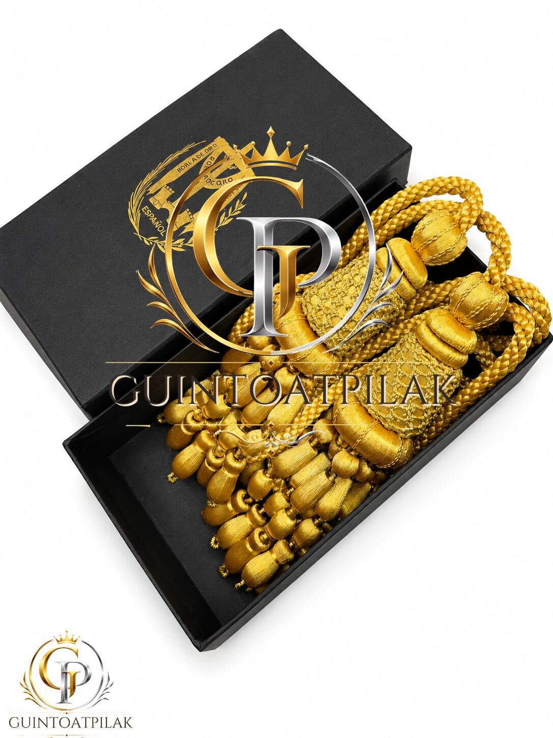 Gold Acorn Tassel Curtain Tieback Pair