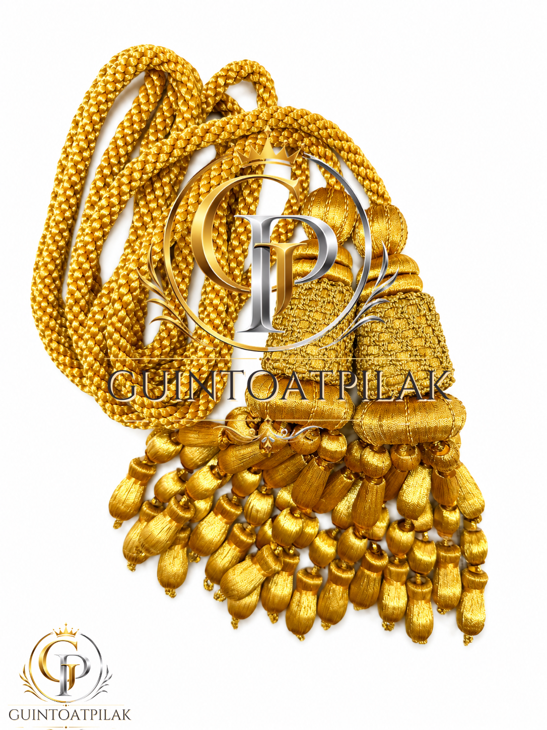Luxury Gold Multi Acorn Tassel Curtain Tieback Pair – Handcrafted Decorative Bullion Rope Holdbacks - Image 2