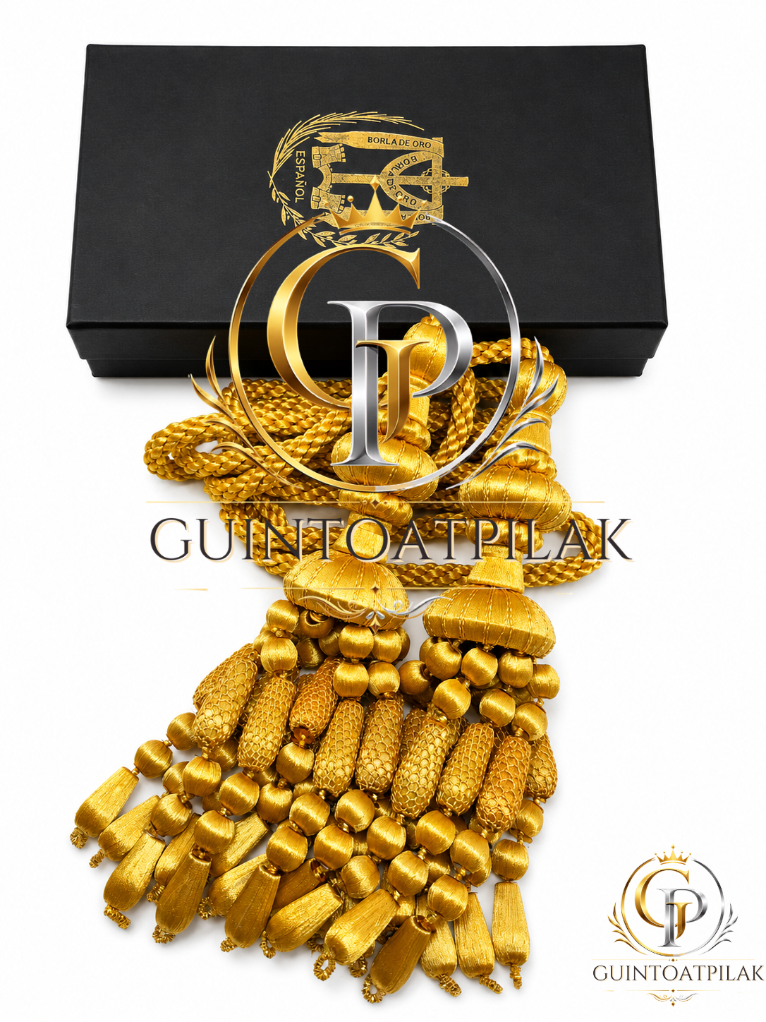 Luxury Gold Decorative Multi-Drop Curtain Tieback Pair – Handcrafted Ornamental Tassel Holdbacks with Braided Rope