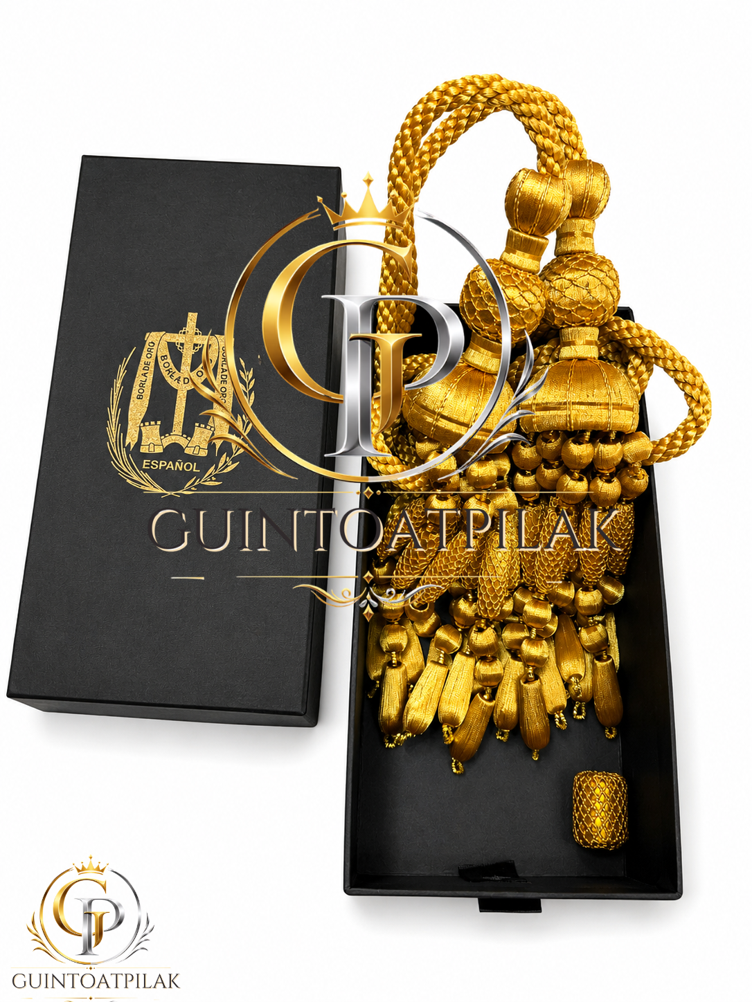 Luxury Gold Pineapple Tassel Curtain Tieback Pair – Handcrafted Decorative Multi-Drop Bullion Rope Holdbacks