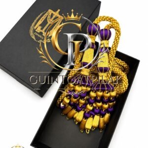 Purple Gold Ceremonial Curtain Tieback Pair (8 Inch)