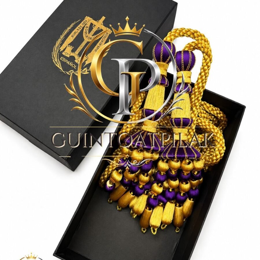Purple Gold Ceremonial Curtain Tieback Pair (8 Inch)