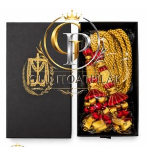 Red Gold Ceremonial Curtain Tieback Pair (8 Inch)