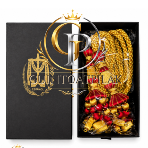 Luxury Red & Gold Ceremonial Curtain Tieback Pair – Handcrafted Decorative Multi-Drop Tassel Holdbacks with Braided Rope