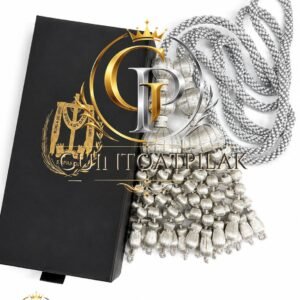 Silver Beaded Curtain Tassel Tieback (9 Inch)