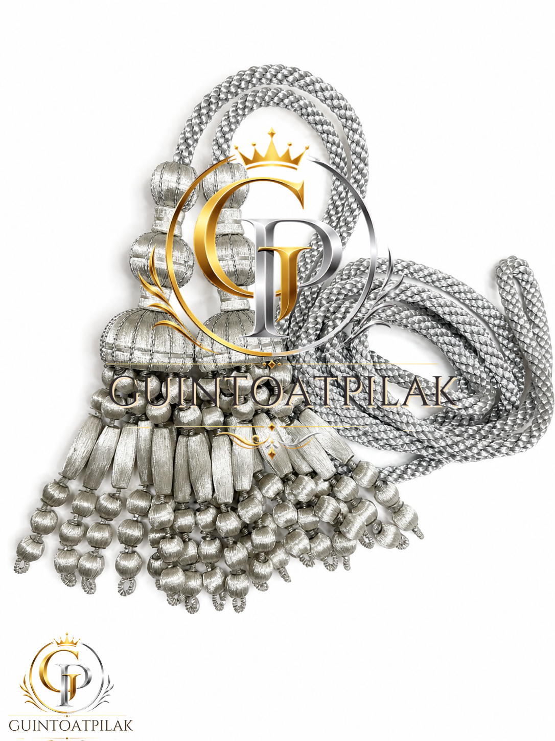 Black & Silver Luxury Beaded Curtain Tassel Tieback
