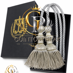Premium Silver Bullion Tassel Set with Braided Cord – Ceremonial Military, Ecclesiastical & Heritage Regalia