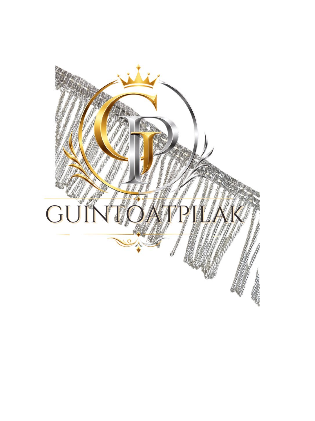FR Fringe 5cm White Silver strip