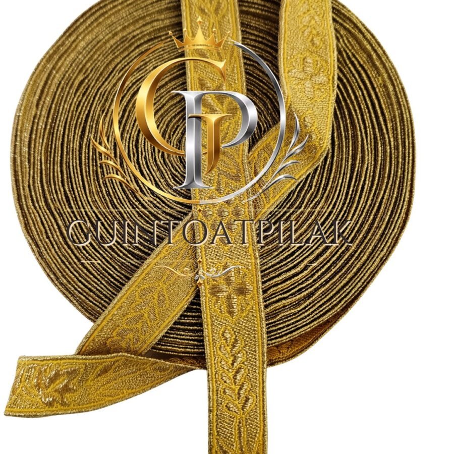 Grape Galloon Trim 2cm Gold woven trim roll