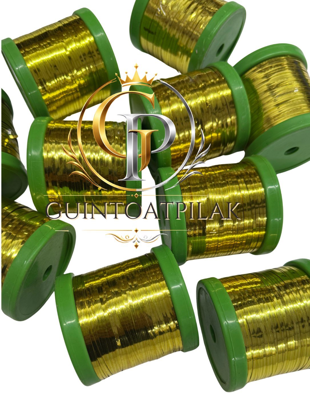 Flat Thread #2 Gold flat spools pile