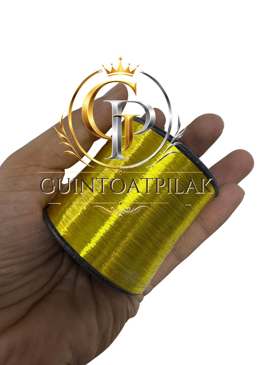 Fine Thread FMW Dark Silver metallic thread spool in hand