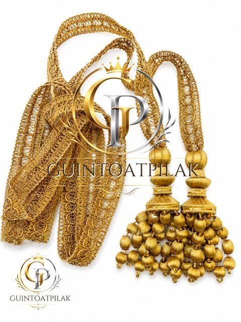 Gold Bullion Tassel Pair Woven Cord
